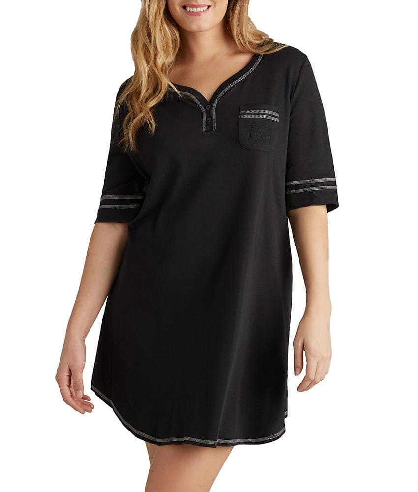 Karen Neuburger Women's Plus-Size Basic Henley Nightshirt