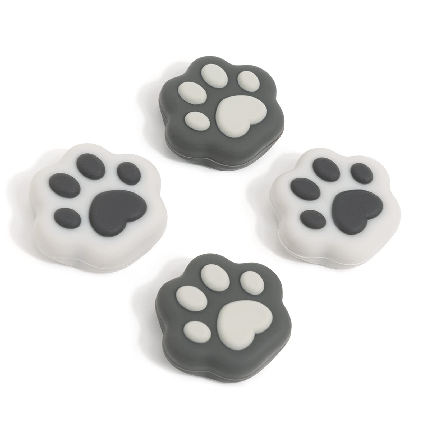 – GeekShare Cat Paw Shape Thumb Grip Caps,Soft Silicone Joystick Cover Compatible with Switch/OLED/Switch Lite,4PCS (Grey)