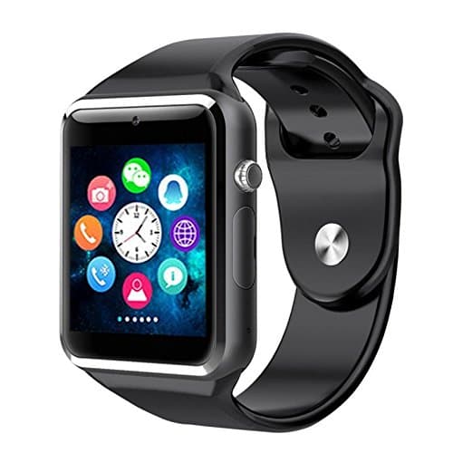 Digital Discounters Bluetooth A1 Smart Watch for iPhone iOS, Android, Samsung, Sony, HTC & LG Smartphones + Memory and SIM Card Capable (Black)