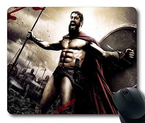Custom Gaming Mouse Pad with 300 spartan warrior rage strong gerard butler king leonidas 3831 Non-Slip Neoprene Rubber Standard Size 9 Inch(220mm) X 7 Inch(180mm) X 1/8 Inch(3mm) Desktop Mousepad Laptop Mousepads Comfortable Computer Mouse Mat