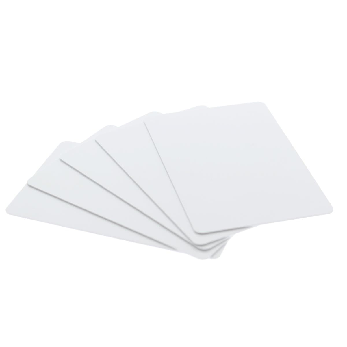 Bulk 100 Pack - Premium Blank PVC Cards for ID Badge Printers - Graphic Quality White Plastic CR80 30 Mil (CR8030) by Specialist ID - Compatible with Most Photo ID Badge Printers (White)