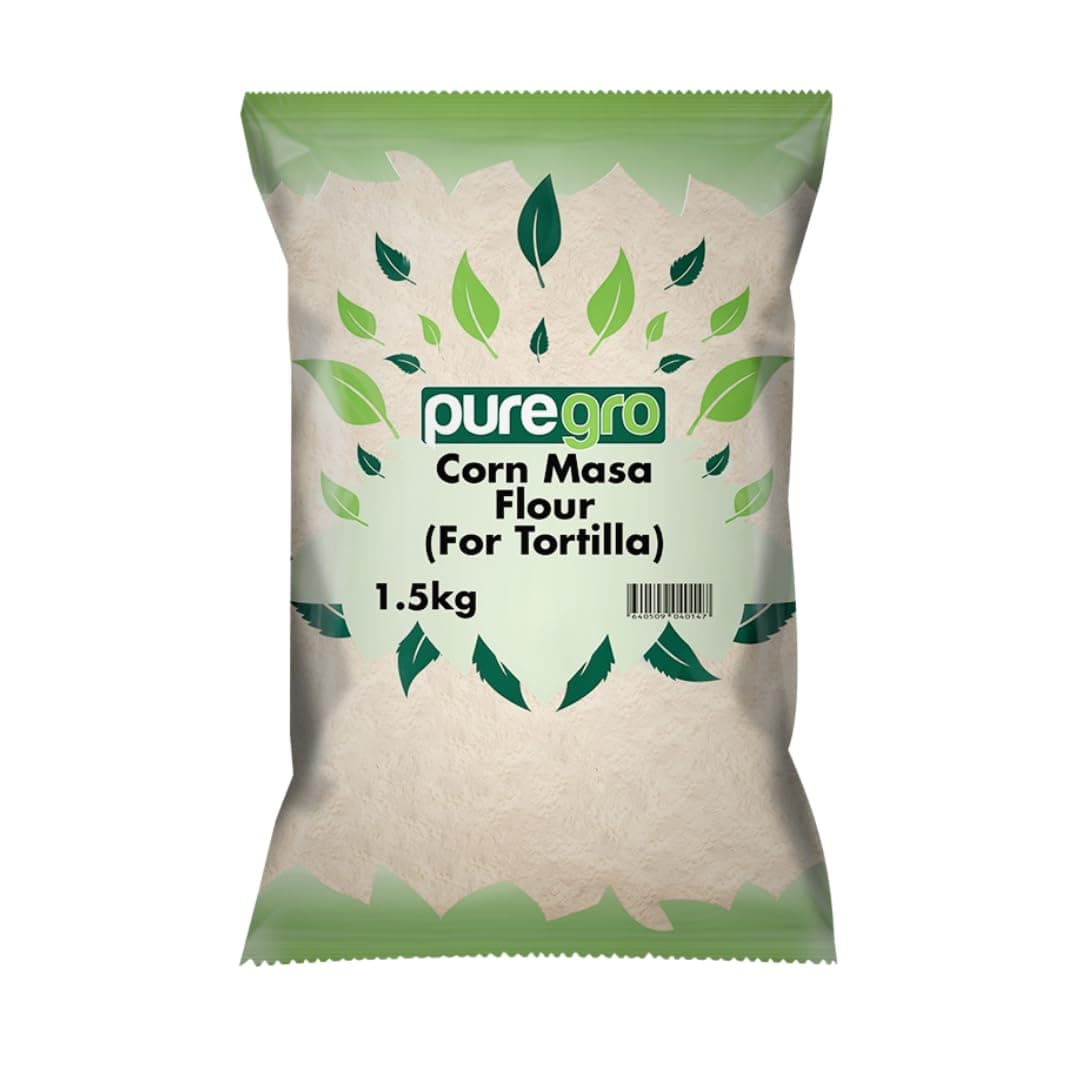 Puregro Corn Masa Flour | Premium Quality | Smooth and Fine Texture | Ideal for Tortilla Chips | Corn Flour | Tortillas | Can be Used as Thickner | Pack of 1 | Weight 1.5kg