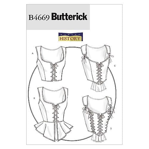 Patterns B4669 Size EE 14-16-18-20 Misses Corset, Pack of 1, White