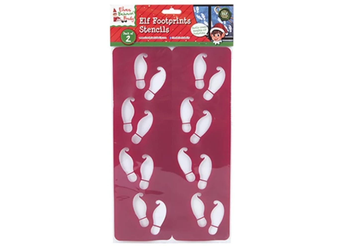 Aoleytech Elf Footprint Stencil | Red | Pack of 2