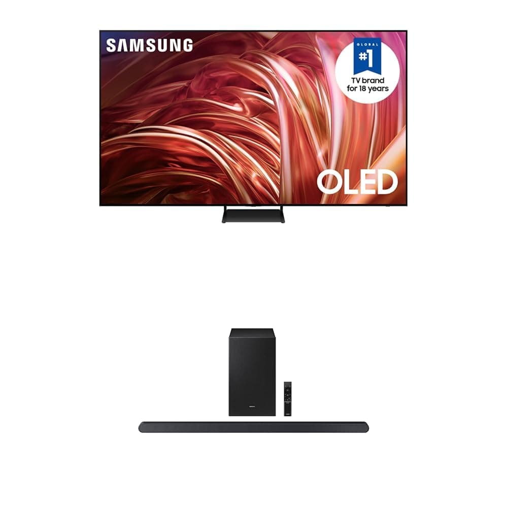 SAMSUNG 65-Inch Class OLED 4K S85D Series HDR Smart TV w/Dolby Atmos, (QN65S85D, 2024 Model) S700D 3.1ch Soundbar w/Wireless Dolby Atmos Audio, Ultra Slim Design