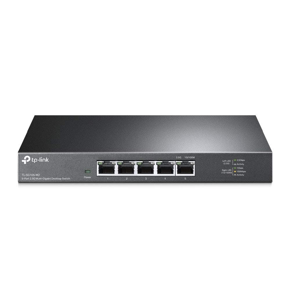 TL-SG105-M2 - 5 Port Multi-Gigabit Unmanaged Network Switch, Ethernet Splitter, 2.5G Bandwidth, Plug & Play, Desktop/Wall-Mount, Fanless Metal Design, Free Expert Help