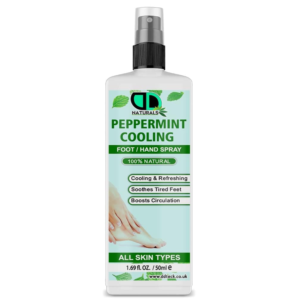 Peppermint Cooling Foot/Hand Spray – Revitalize and Refresh with a Refreshing Peppermint Formula, Soothes Tired Feet, Cooling Sensation, Reduces Odor, Boosts Circulation (50ml Spray)