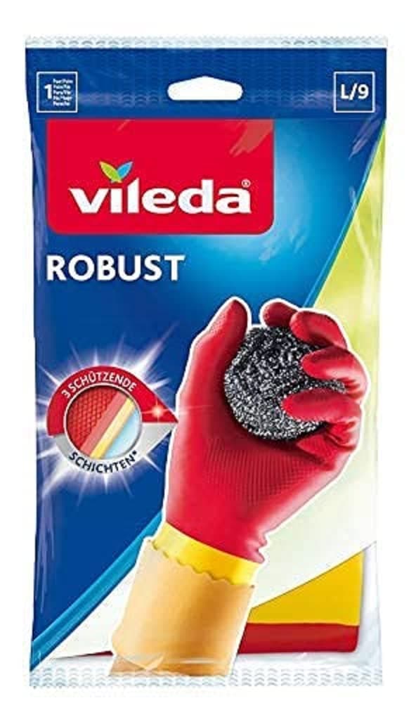 Robust (Protection) Rubber Gloves L, Reusable, Comfort Plus Lining, Latex And Neoprene, Heavy-Duty, Large Size, Red & Yellow (1 Pair Per Pack)