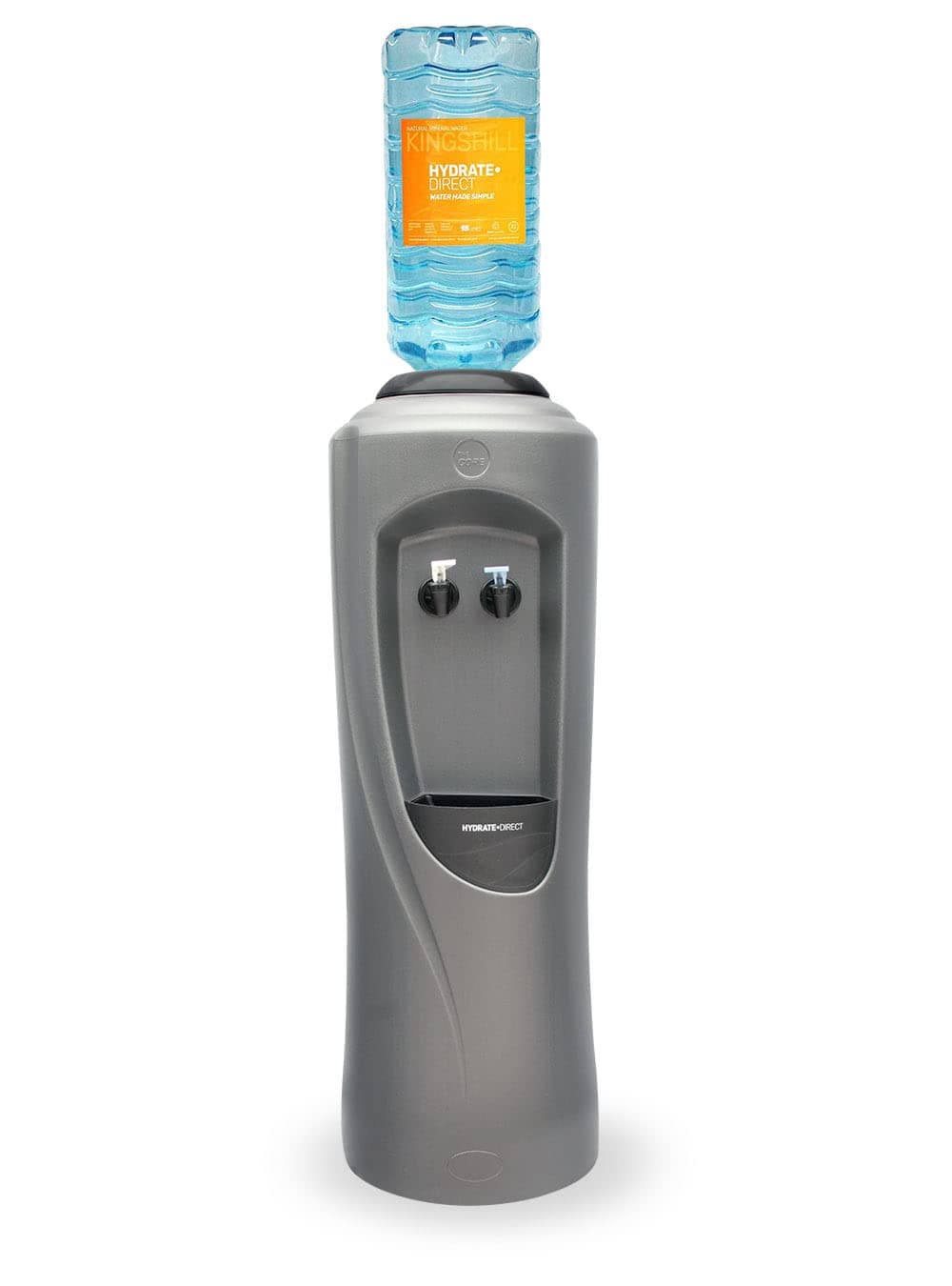 Hydrate Direct Core Bottled Water Cooler Dispenser | Floor-Standing Water Machine, Easy to Sanitise & Maintain. Perfect for Home and Office, Dispenses Ambient & Chilled Water – Grey/Black