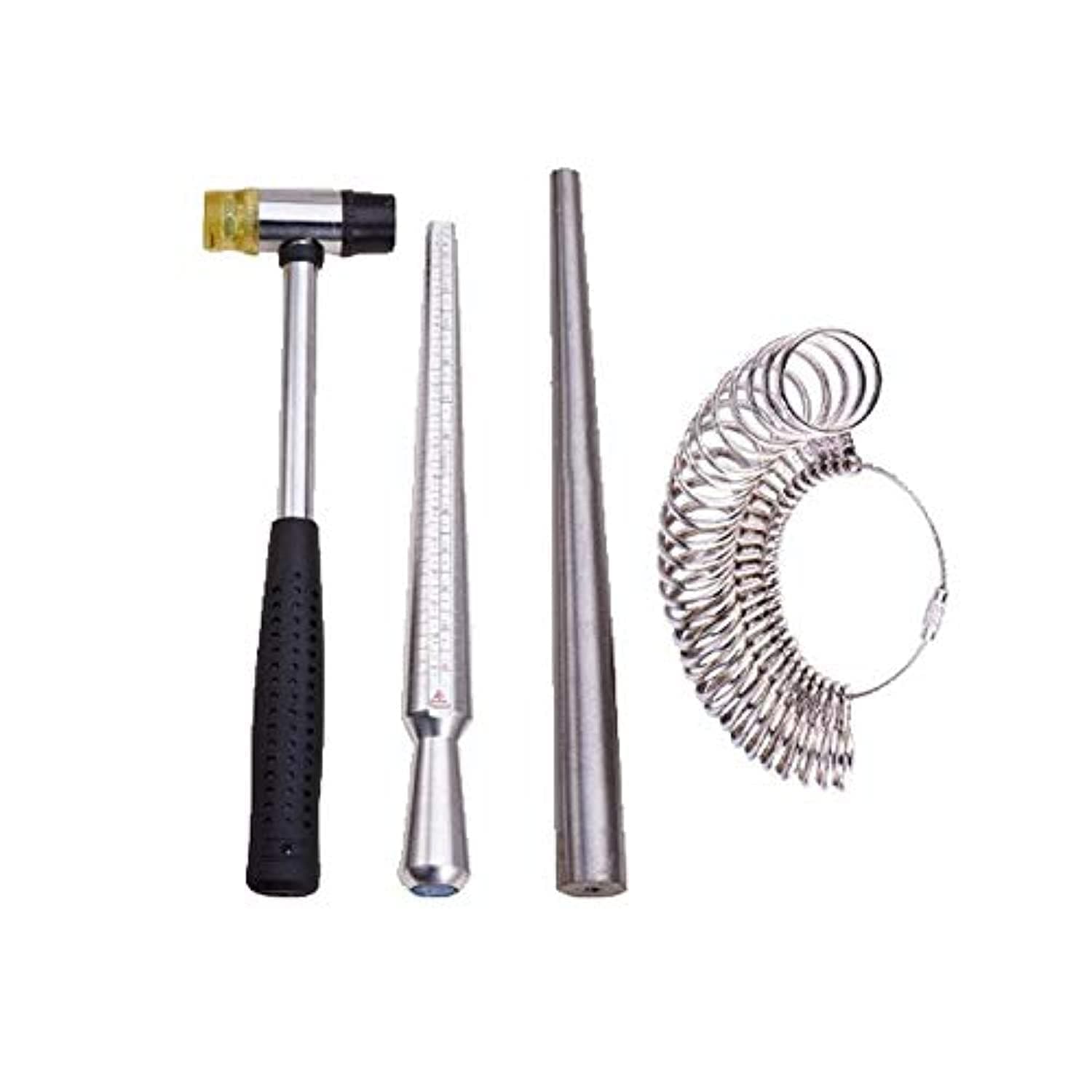 Other Jewelry Tools 4pcs/Set Ring Enlarger Stick Mandrel Handle Hammers Ring Sizer Finger Measuring Stick 25-28cm/1.1cm