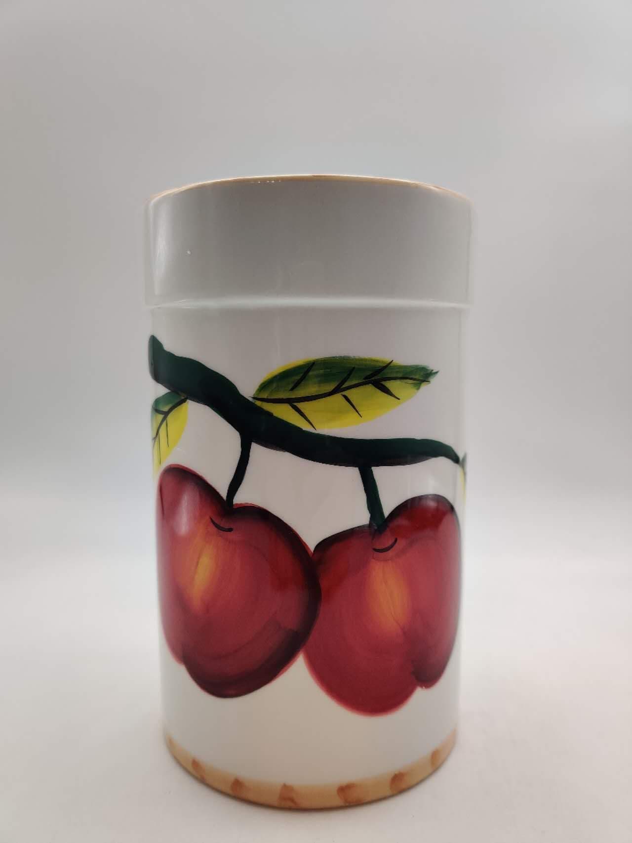 Tuscany Red Apple with Bamboo Trim Hand Painted, Kitchen Tool Set, 84338 by ACK