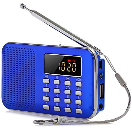 Ohala Multifunctional Ultral-Thin Fm Radio Mp3 Player Thin Speaker-218 Blue
