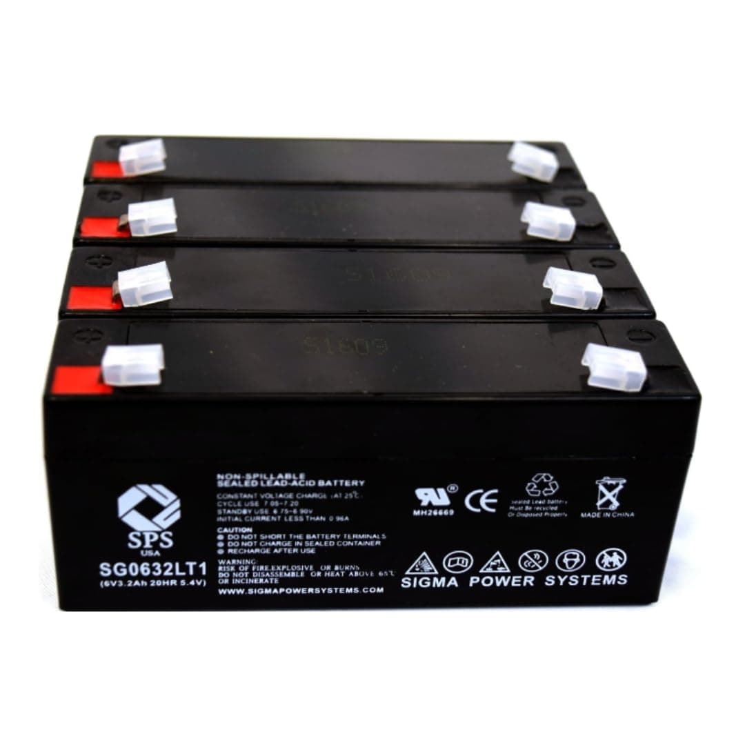 SPS Brand 6V 3.2Ah (Termina LT1) Replacement Battery for General Electric/Ge 2037103-016 (4 Pack)