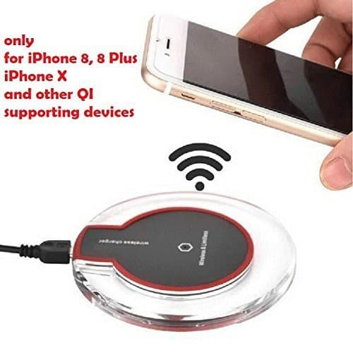 LED Qi Wireless Charger Charging Pad For iPhone 8, 8 Plus, X (black)