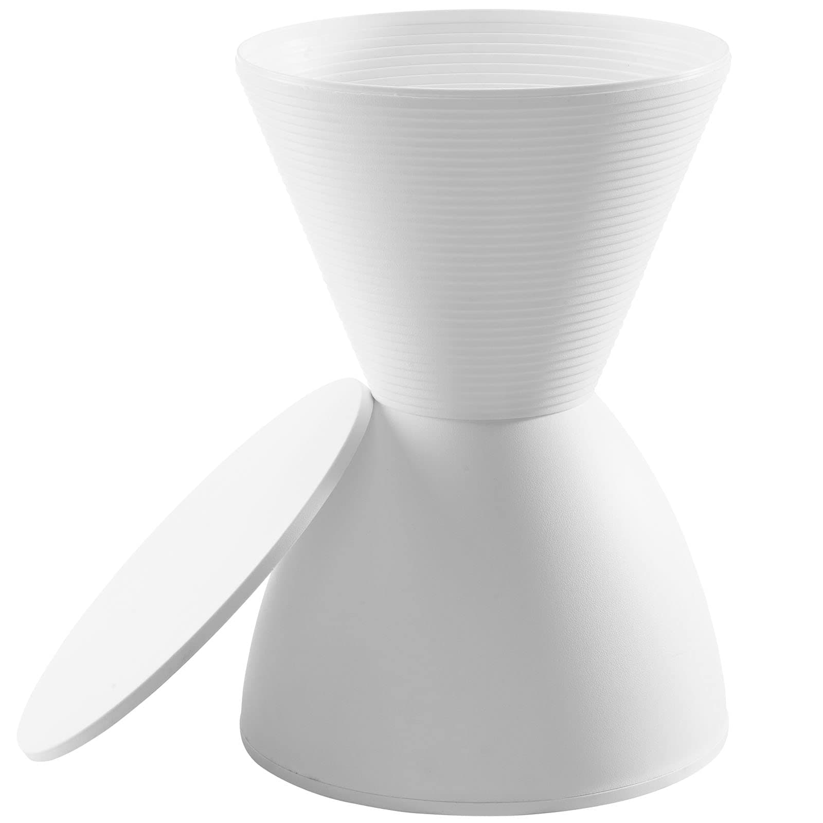 Haste Contemporary Modern Hourglass Accent Stool in White