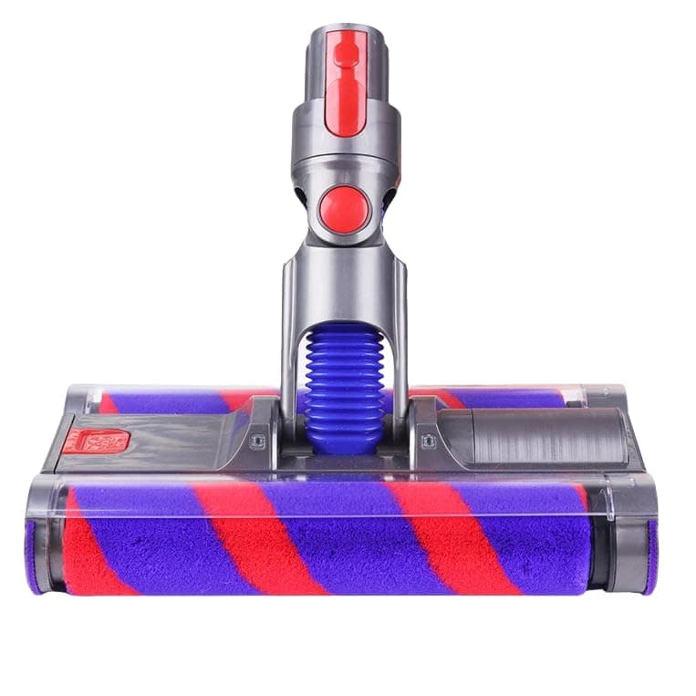 Soft Double Roller Brush Floor Head with LED Headlights for Dyson V7 V8 V10 V11 Vacuum Cleaners Parts Rotatable