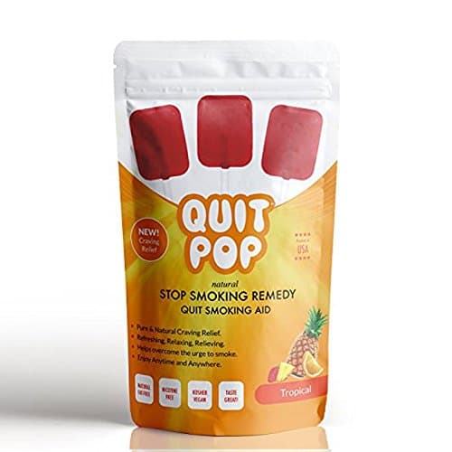 QuitPop/Natural Stop Smoking Remedy & Quit Smoking Solution to Help Reduce Cravings & Replace Smoking/Safe & Easy Way to Quit (5 in 1 Pack, Tropical)