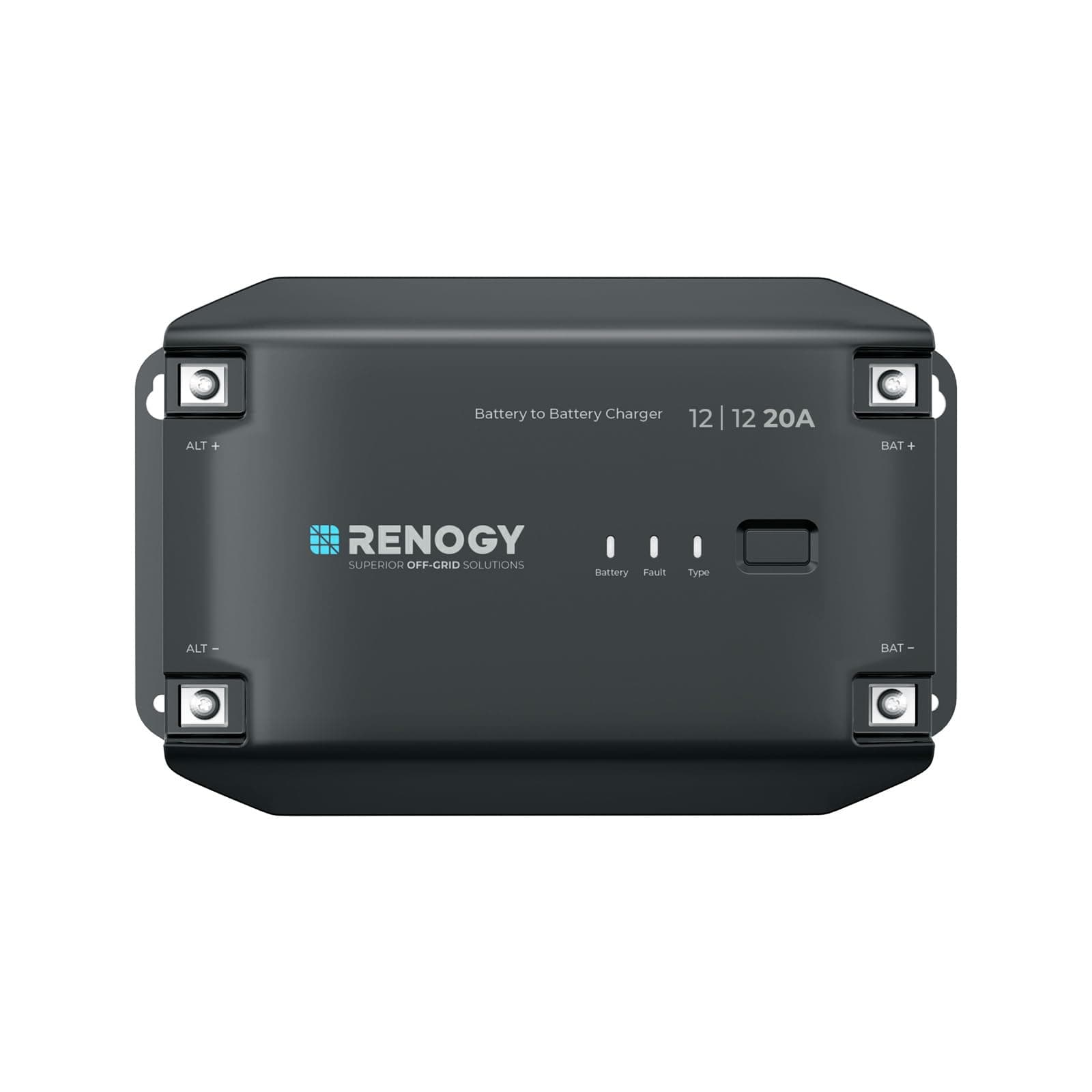 Renogy 12V 20A DC to DC Battery Charger with Multi-Stage Charging and Bluetooth Compatibility for Flooded, Gel, AGM, and Lithium Batteries in RVs, Commercial Vehicles, Boats, and Yachts