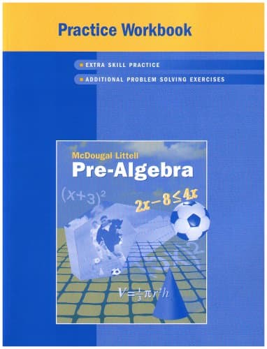 Pre-algebra, Grades 6-9 Practice Workbook: Mcdougal Littell Pre-algebra