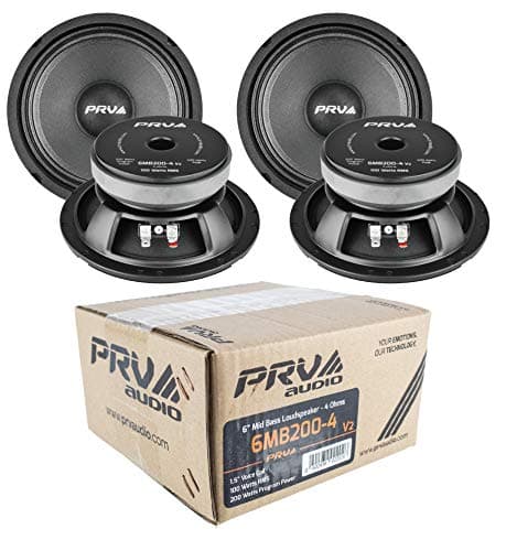 4X 6 Full Range Mid Bass Loud Speaker 4 Ohm 6MB200V2 800 Watts PRV Audio