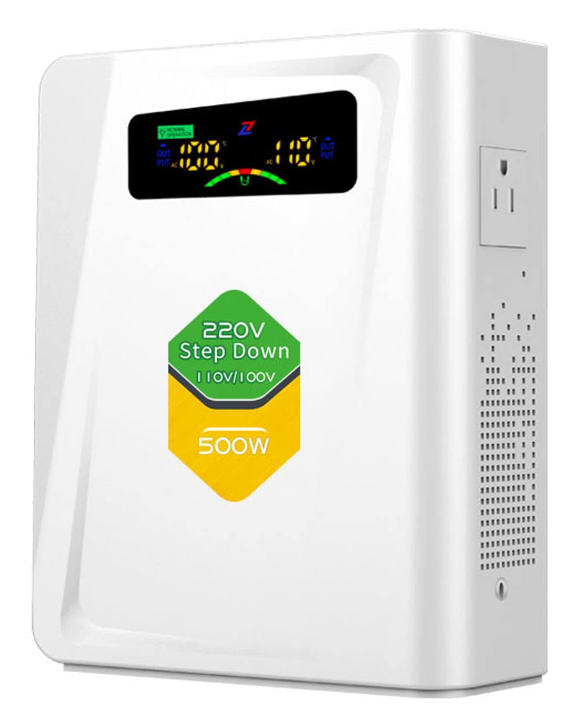 Voltage Converter 220 to 110 Step Down Transformer 500W Adapter , No Noise , Ten Protection Functions , CE & CQC Certified