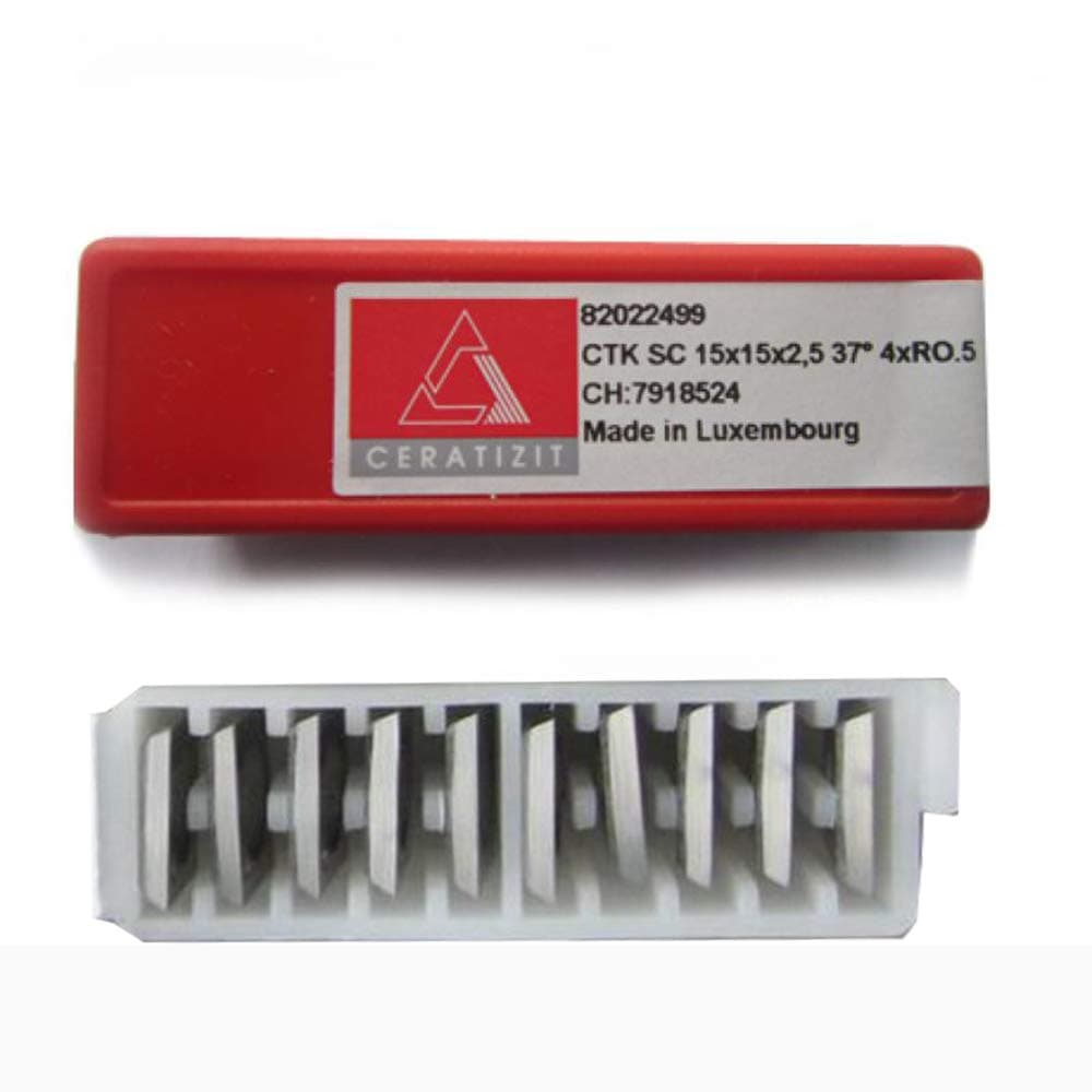 YANXUAN 15mm Square 4-edge Carbide Reversible Insert Knives Designed for Wood Working Spiral,Planer Cutter Head,10 Units per Pack (15x15x2.5-37)