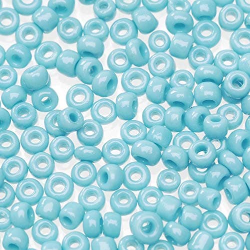 Darice Glass Seed Opaque Light Blue, Size 10/0, 20 Grams Beads