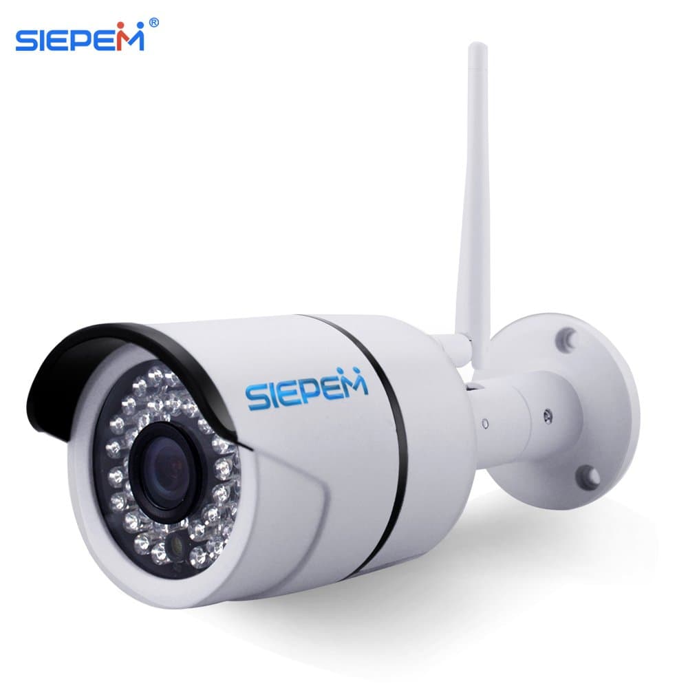 Siepem Outdoor IP Security Camea WiFi Wireless Bullet Security Camera IP66 Waterproof Baby/Pet Monitor with Day/Night Vision Webcam (1280x960 Pixels, Low Power) White