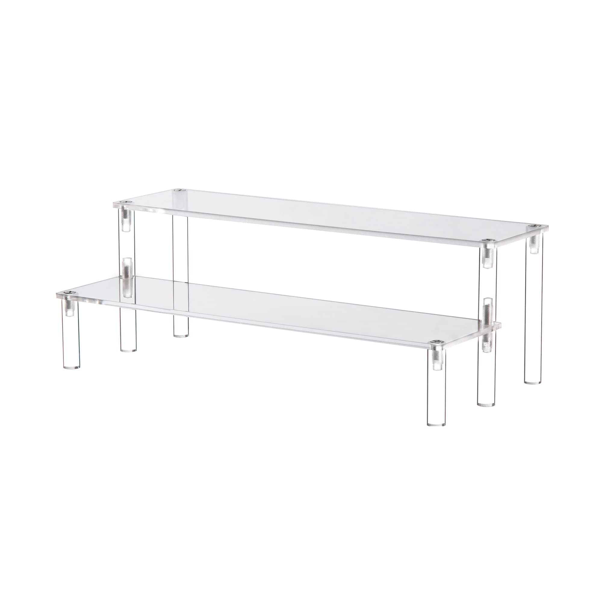ihomecooker Clear Acrylic Display Riser 2 Tier Cupcake Stand Shelf for Decoration and Organizer
