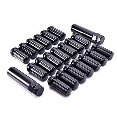 Catinbow Spline Lug Nuts 2" Tall XL Locking Lug Nut for Dodge Ram 1500 Black 20 Pack + 2 Keys