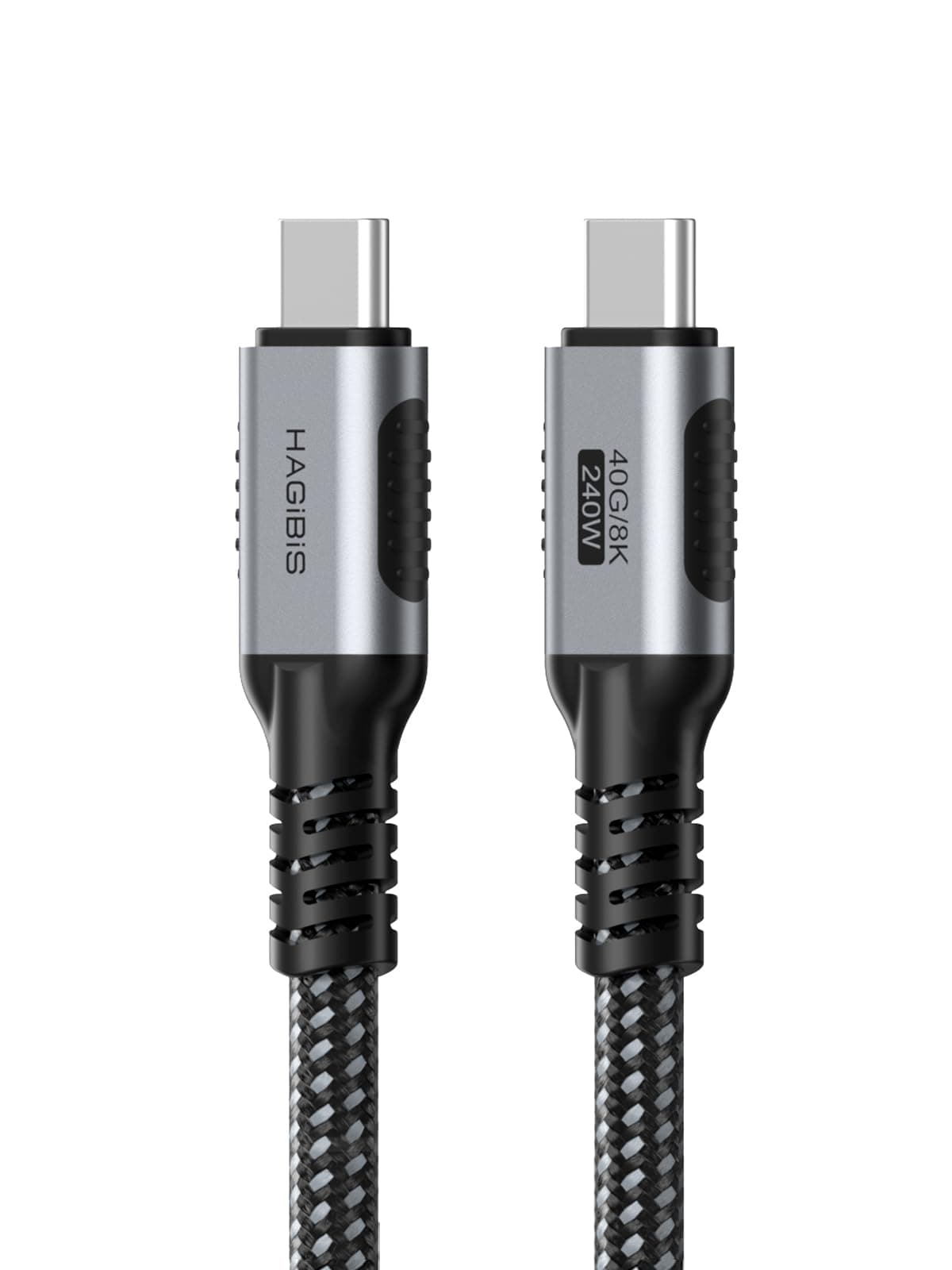 Hagibis USB 4 Cable, Graphene Braided USB C to USB C 240W Fast Charging Cable with 8K@60Hz 40Gbps Data Transfer Thunderbolt 4/3 Video Cord for iPhone 15/15 Pro Max, iPad, MacBook Pro Air (0.25 m)