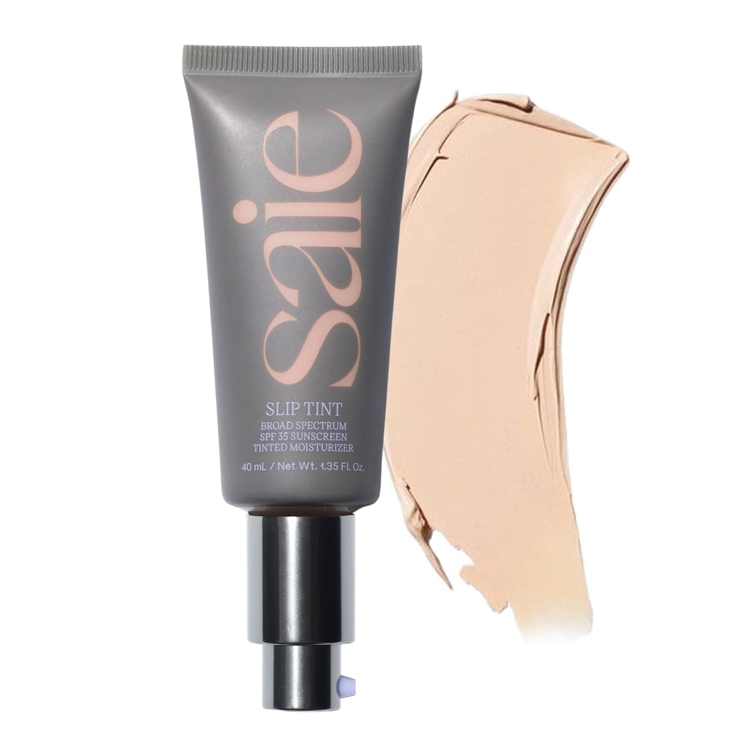 Saie Slip Tint SPF 35 Tinted Moisturizer - Light Coverage Moisturizer + Broad Spectrum Zinc Oxide Sunscreen with Hydrating Hyaluronic Acid - Shade Two (1.35 oz)