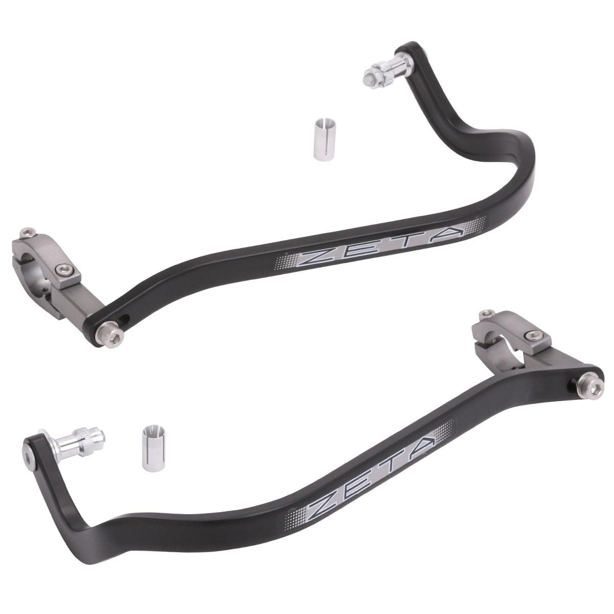 Zeta Drop Down Bend Aluminum Handguards (Pair) for 1 1/8" Handlebars Black