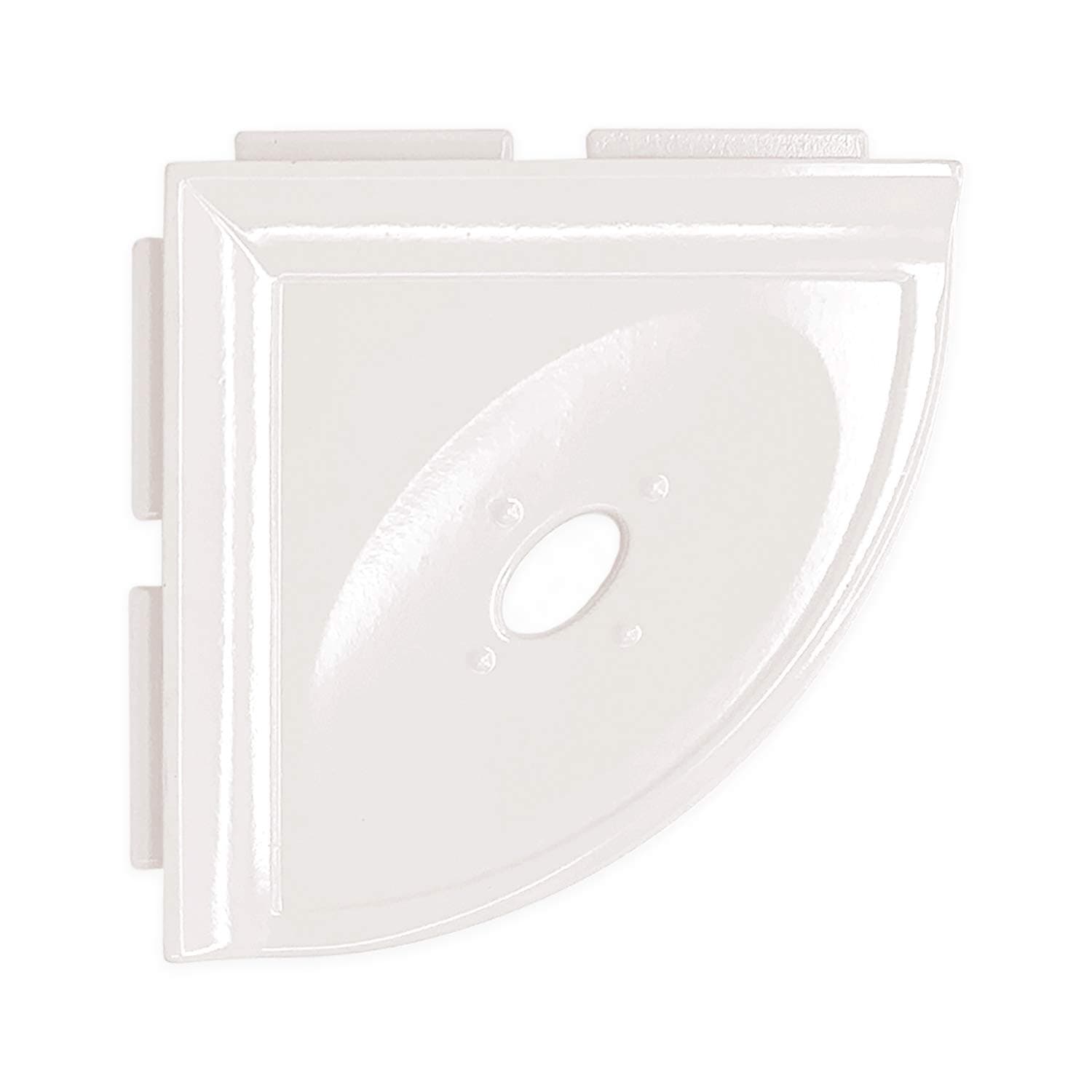 QuestechDécor 5 Inch Shower Soap Dish, Bathroom Shelf Storage Organizer, Lugged For New Construction, Corner Shower Shelf Caddy For Tiled Shower Walls, 5 Inch Metro Lugged, White Polished