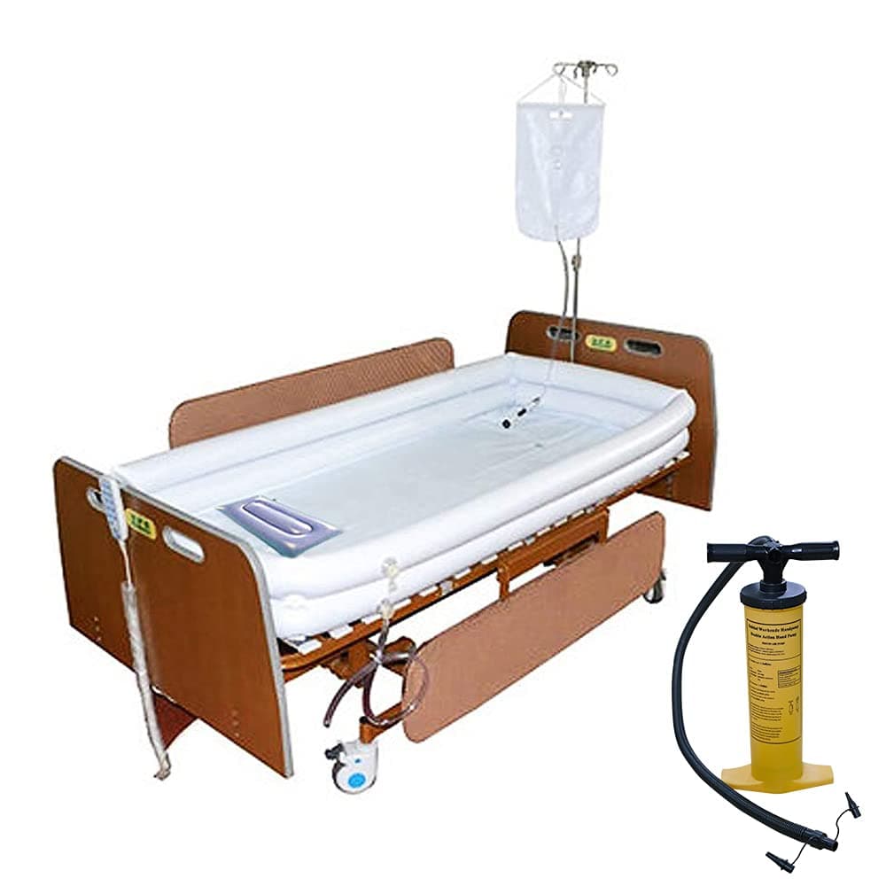 Inflatable Bathtub Shower Bath Basin Kit for The Elderly, Disabled, Seniors, Bedridden Patients, Handicapped, Bath in Bed. with Excellent Exhale and Deflate Together Air Pump