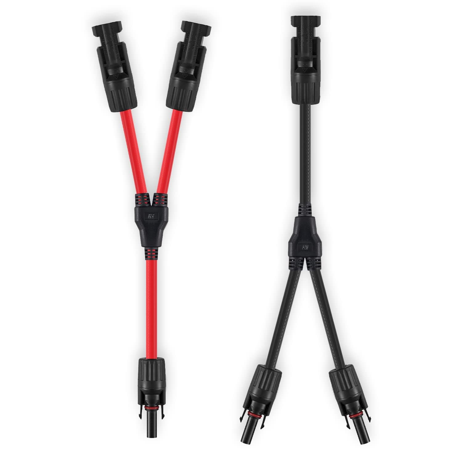 Solar Connectors Y Branch Parallel Adapter 10AWG Cable for Solar Panel (Red & Black)