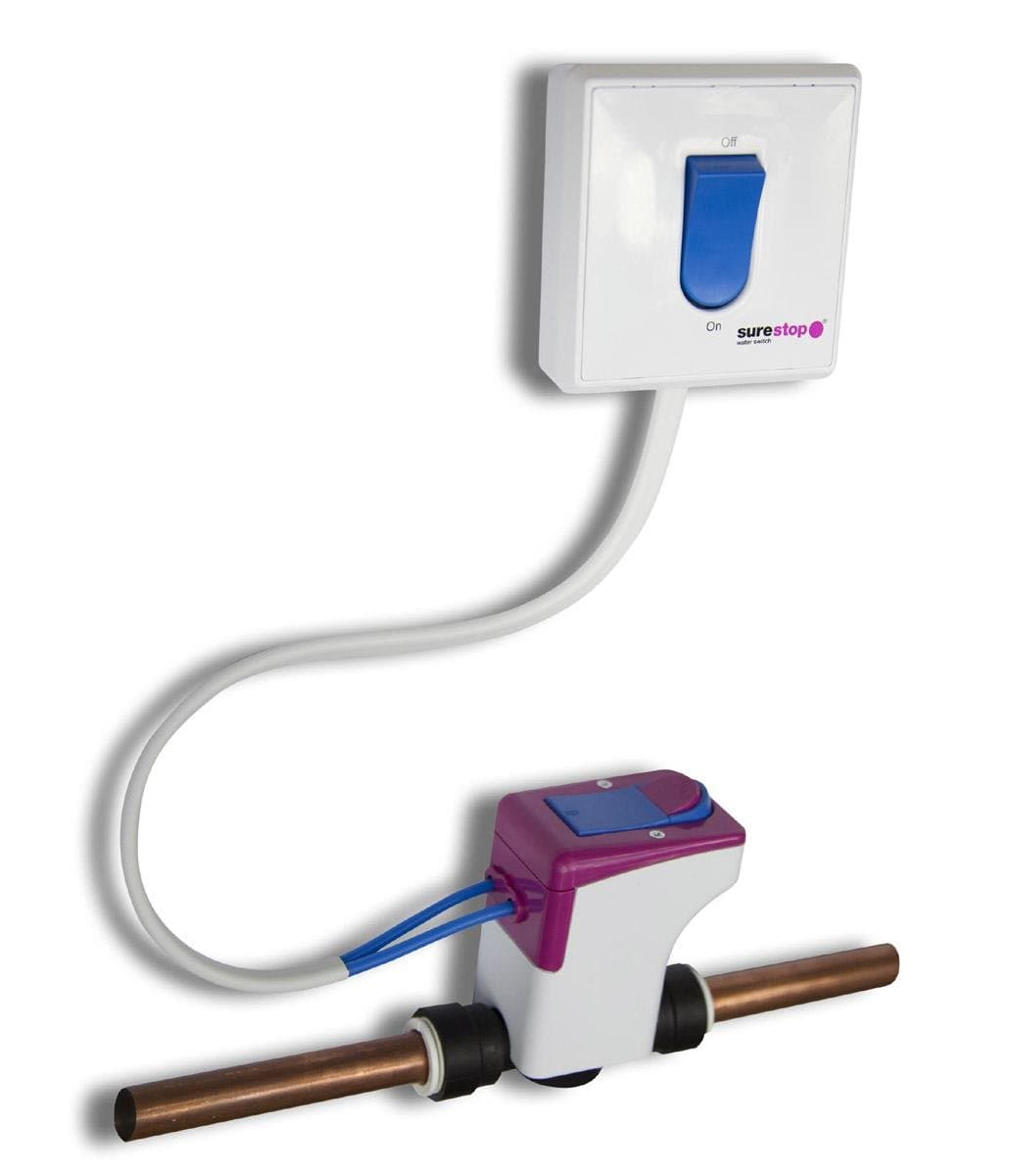 SurestopSS/22/RPL Stopcock with Remote Switch 22mm, White