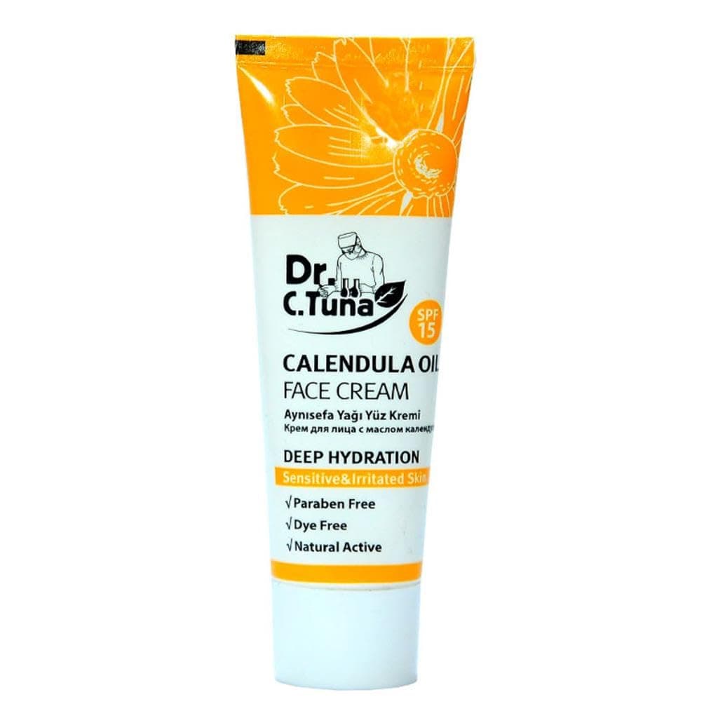 FARMASi Dr. C. Tuna Calendula Oil Face Cream, Deep Hydration and Soothing for Acne, Rashes, Burns, Scrapes and Wounds, Reduces Redness & Irritation, Youthful & Healthy Looking Skin, 1.7 fl. Oz