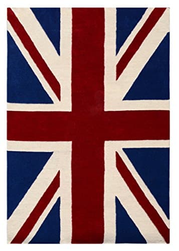 Hand Made Union Jack Wool Rug (5'x8' Feet)