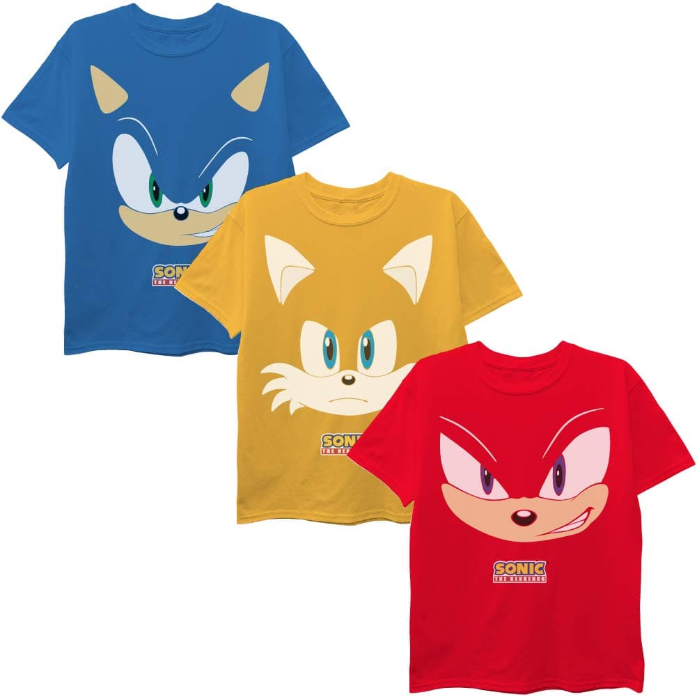 SEGA Big Hedgehog Boys 3-Pack T-Shirt Bundle