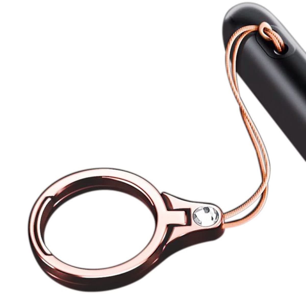 Finger Ring Strap Kickstand, Bling Cubic Phone Holder Charm for Hand Grip Lanyard Holder for iPhone Loopy for Phone Case,Cell Phone,USB,Keys (Rose Gold)