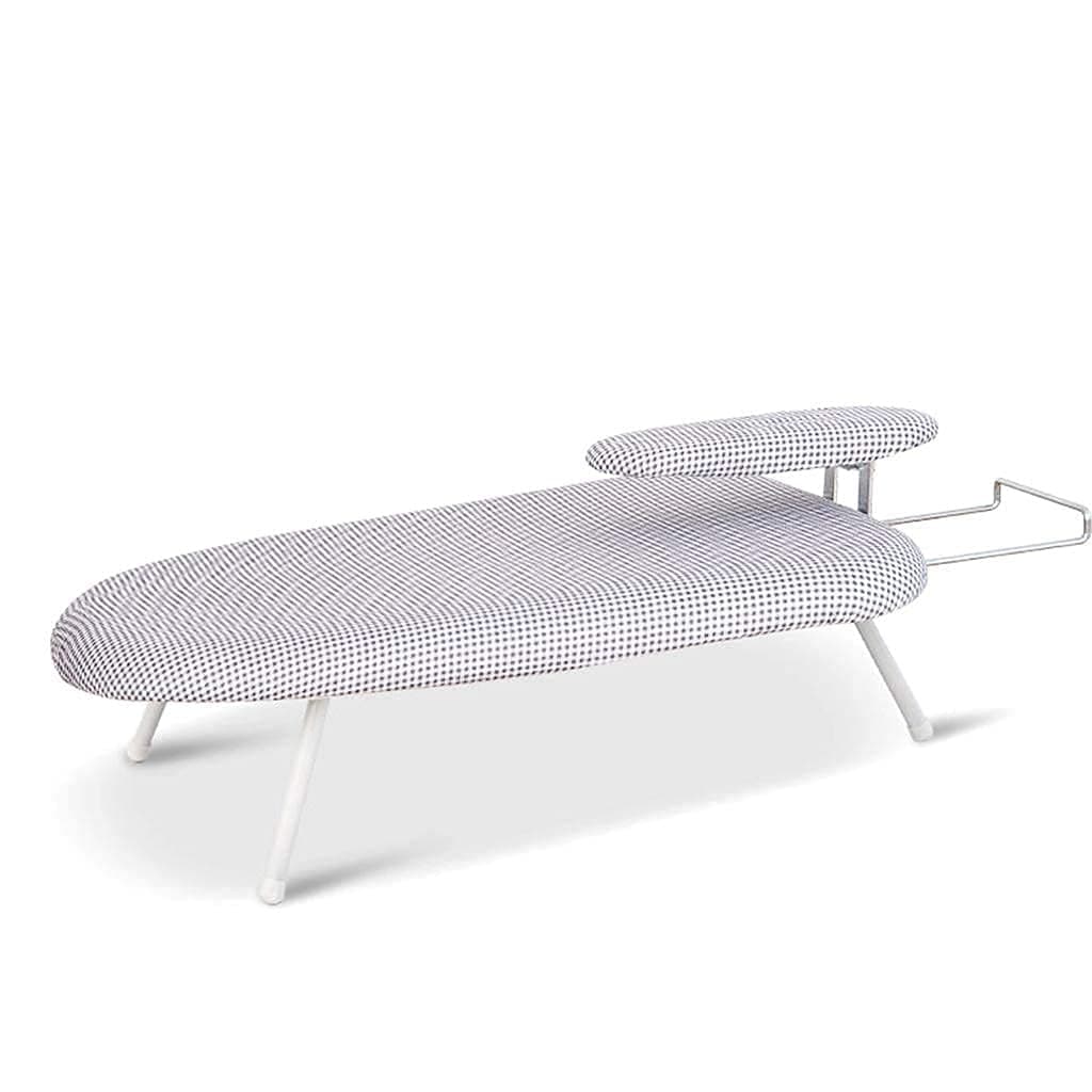 Home ironing board, Ironing Boards Clothing Studio Indoor, Plastic Panel Small Breathable Ironing Table, with Retractable Steam Iron Rest and Sleeve Board Strong Breathability,a,60 * 37 * 19Cm