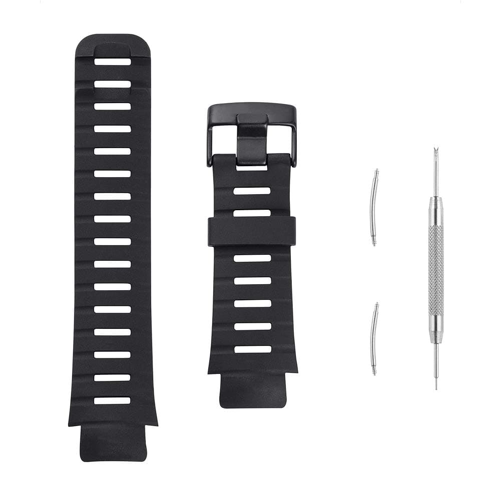 Watch Band Compatible with Suunto X-Lander, Soft Rubber Replacement Wrist Strap for Suunto X-Lander Military Smart Watch, Black