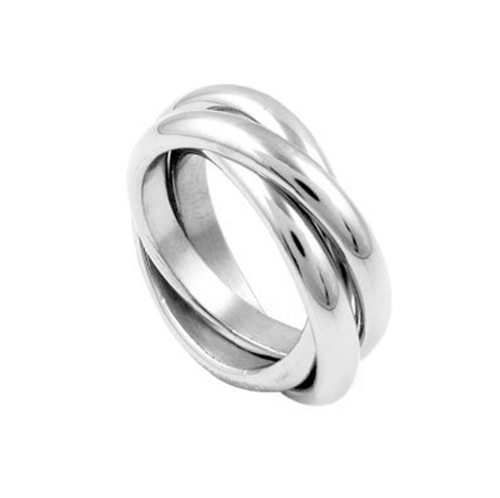 Triple Band Ring - Russian Wedding Band. Three 3 rolling bands. Eternity Trinity Rings - Purity Jewelry or Commitment Anniversary. Women's Gift