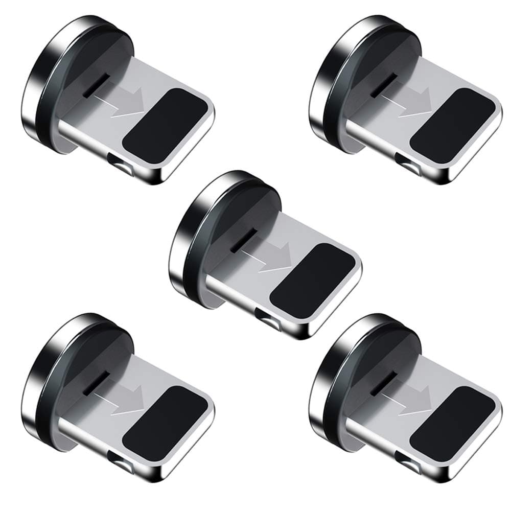 AnkndoMagnetic Connector Tip Heads (5-Pack) Magnetic Adapter 360° Rotating Strong Magnetic Phone Cable Adapter for lProduct Device