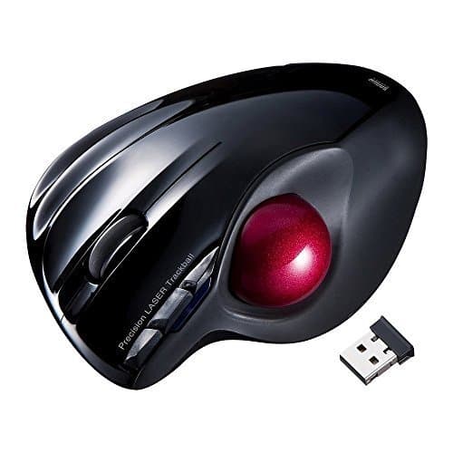 Sanwa Supply wireless laser sensor trackball with USB Receiver MA-WTB43BK