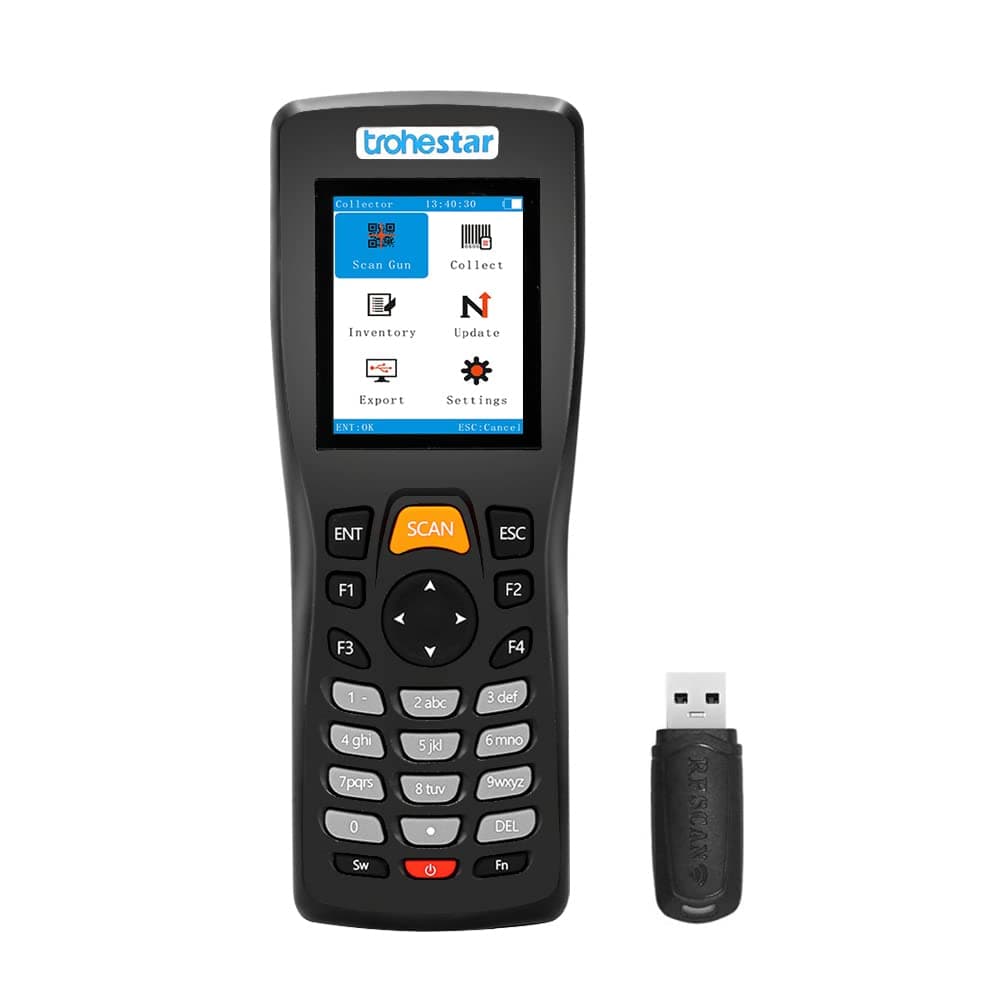 Trohestar Nuberopa N5 PDA 1D Wireless Barcode Scanner Handheld Inventory Counter Data Collector (Rechargeable)