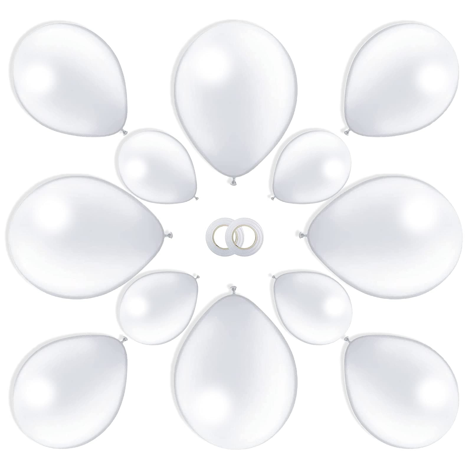 White Balloons,12/10 /5 Inch 77 Pack Different Sizes Matte Pearl White Balloon Garland Arch Kit for Wedding Baby Shower Decorations Happy Birthday Anniversary