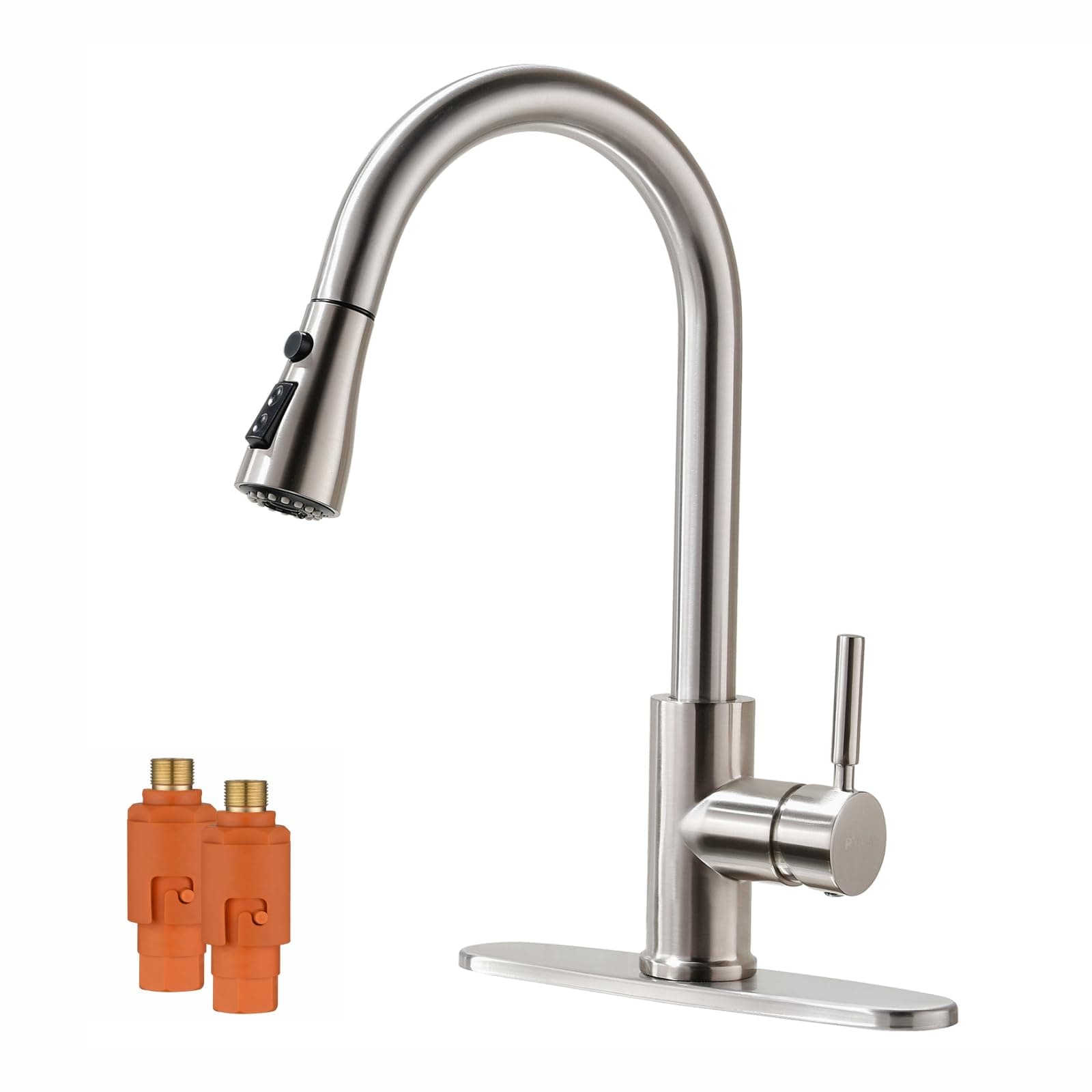 Kitchen Faucet, Kitchen Sink Faucet, Sink Faucet, Pull-Down Kitchen Faucets, Free Water Filter Included, Brushed Nickel, RULIA PB1020