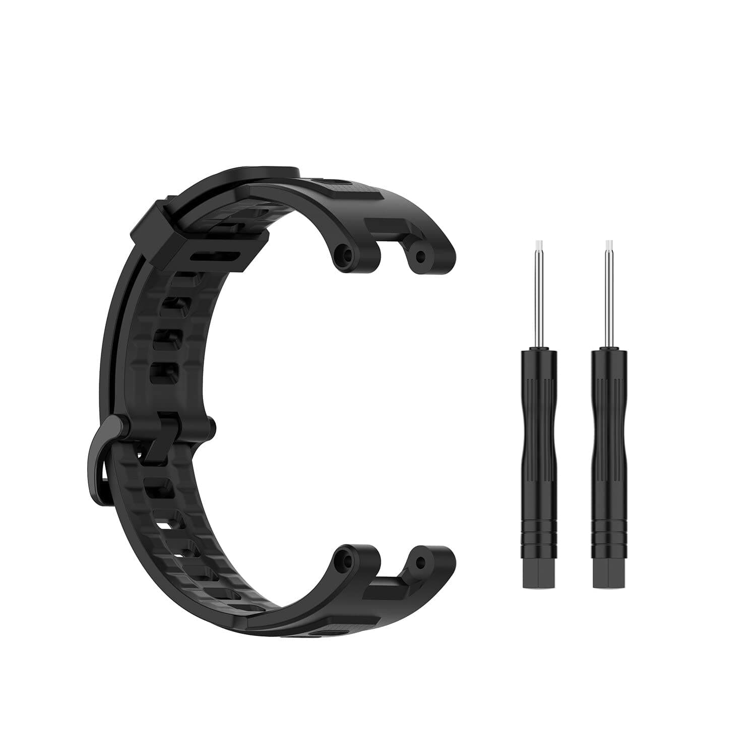 T TECLUSIVE Soft Silicone Strap Band Compatible with Amazfit T-Rex 1 / Amazfit Trex Pro | Adjustable Silicone Rubber Band with Installation Tools for T Rex Pro (Black)